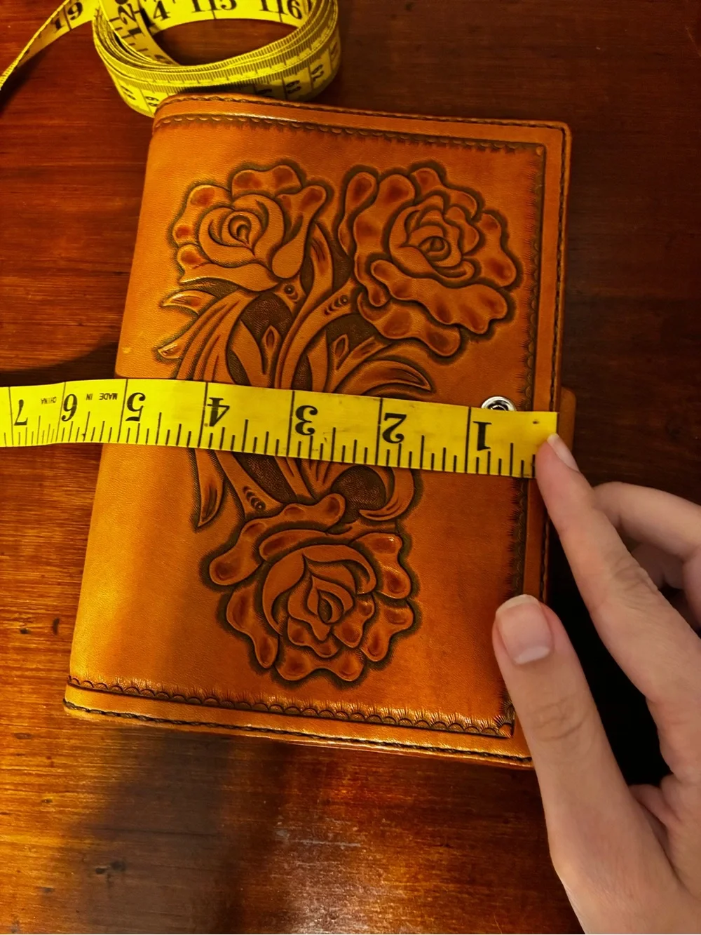Tooled Leather Floral 6 Ring Binder